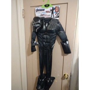 Marvel Avengers Boy's Black Panther Jumpsuit & Accessories Halloween Costume